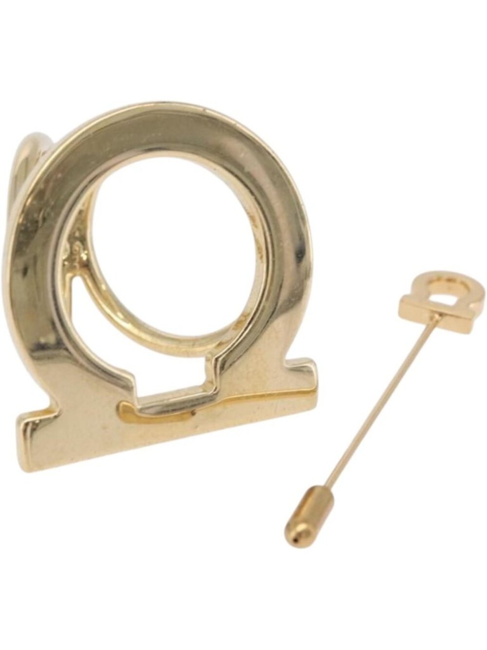 Salvatore Ferragamo Gancini Scarf Ring Metal 2 Set Gold Tone